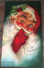 Regal Santa Embossed By Eve Rockwell Christmas  1950's  Vtg Card ?