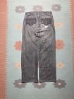 Vtg y2k baggy jeans avirex embroidered black cyber goth southpole wide leg 32x31