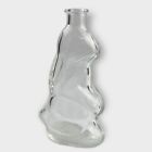 VTG Depose Kefla Art Glass Bottle Bunny Rabbit Shape Clear Glass 6