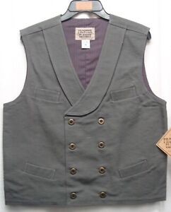Frontier Classics Old West VEST Victorian Double breast style mens  GRAY S-3X