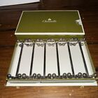 Christofle Boule Knife Rest Set of 6 Silver Plated Cutlery France Antique w/Box