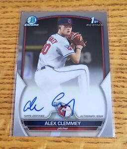 Alex Clemmey 2023 Bowman Draft Chrome Autograph 1st Auto Cleveland