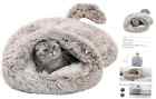 Cat Cave Bed Self Warming Cat Sleeping Bag Rabbit Velvet Small Cat Bed Coffee