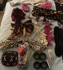17 Pc Pieces Lot Girl’s Hair Accessories Leopard Pink Black