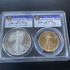 2 1986 Proof Gold/Silver Eagles PR70DCAM PCGS Edmund Moy Signed Inaugural Issue