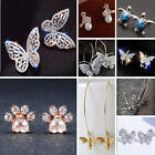 Women Multi-styles Crystal Animal Insects Earrings Dragonfly Butterfly Girl Gift