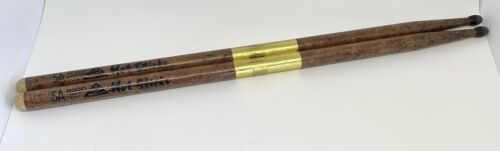 Vintage Hot Sticks 5A Solid Hickory Fire Grain? With Black Wood Tip Drum Sticks