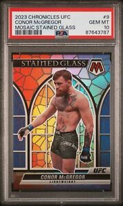 2023 Panini Chronicles Mosaic UFC Stained Glass Prizm #9 Conor McGregor PSA 10