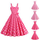 Womens Sleeveless Print Polka Dot Dress Bandeau Strappy Sleeve Party Ruffle Gown