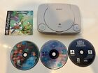Sony PS One PS1 Slim Video Game Console Lot with 3 Games - please read!