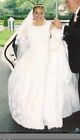 Vintage Embroidered, Beaded Satin Wedding Gown