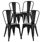Metal Dining Chairs Set of 4 Patio Chairs Restaurant Chair 18 Inch Seat Height