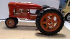 Vintage Toy Tractor plastic/Rubber Red Unknown Brand 8 inches long