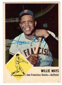Willie Mays Autographed 1963 Fleer #5 Giants VERY RARE Set Bre