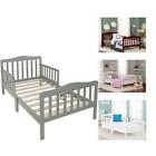 Toddler Bed for Kids Toddler Size Bed Wood W/ Safety Guardrails Baby Furniture