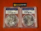 2021 SILVER EAGLE PCGS MS70 FDI TD ROGERS SIGNED 2 COIN SET BOTH TYPE 1 & TYPE 2