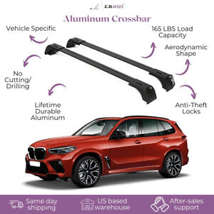 ERKUL Roof Rack Cross Bars Fits BMW X5 2014-2018 Fits Flush Rails Black (For: BMW)