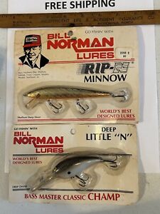 LOT OF 2 DIFFERENT Vintage Bill Norman FISHING LURES New Old Stock TACKLE FIND