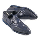 Zilli Navy Blue Calf and Crocodile Leather Monk Strap Loafer 14 (Eu 47) Shoes