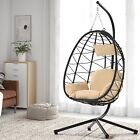 Egg Chair w/Stand Indoor Outdoor Swing Chair Patio Hanging Basket Hammock Chair