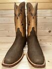 MENS LUCCHESE CLASSICS HANDMADE EXOTIC BROWN HIPPO Print  COWBOY BOOTS 12 D 7toe