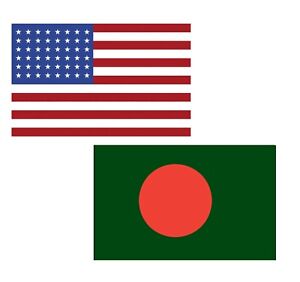 3'x5' Polyester USA & Bangladesh Flag Set; One Flag for Each Country