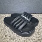 adidas Women's Size 8 Adilette Platform Slides Sandals Black HQ6179 NEW