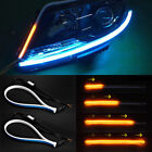 2x Save Energy Soft Tube Strip Daytime Running Signal Light Turn Car Accessories (For: Land Rover LR4)
