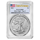 2021 $1 American Silver Eagle FIRST STRIKE MS-69 PCGS- TYPE 2