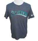 SEATTLE MARINERS Men's Large Blue NIKE Short Sleeve Graphic T-Shirt Baseball Top
