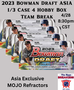Texas Rangers 2023 Bowman Draft ASIA 1/3 Case 4 Hobby Box Baseball Team Break