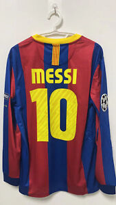 Messi #10 FC Barcelona 2010/2011 long sleeve Home UCL Final Jersey L