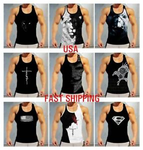 Men's Stringer Tank Top Bodybuilding Muscle Sleeveless Gym Workout T Shirts Vest