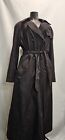 London Fog  Womens 8 Trench Coat  Black Belted  Zip Out Lining Long