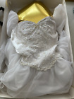 San Martin White Wedding Gown Bridal Dress Shimmer Beads Size: 14