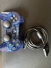 Official Sony PS2 Dualshock 2 Controller OEM SCPH-10010 Translucent Blue TESTED