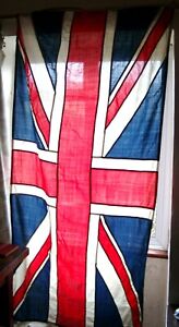 Vintage Woven Fabric Panel stitched  Union Jack Flag - 6ft x 3ft 3 inches