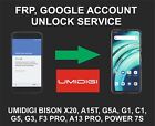 Umidigi Unlock, Go, Bison X20, A15T, G5A, A15C, G1 Plus, G3, F3 Pro, G2, A13 Pro
