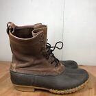 LL Bean Boots Mens 11 M Duck Classic Rain Brown Leather Tall Lace Up Work Shoes