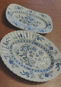 BLUE NORDIC J&G MEAKIN ENGLISH IRONSTONE PLATTERS LARGE AND MEDIUM NEVER USED
