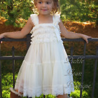 NEW Girls Size 6/7 Flower Girl Ivory Lace Dress - Country Rustic Baby Wedding