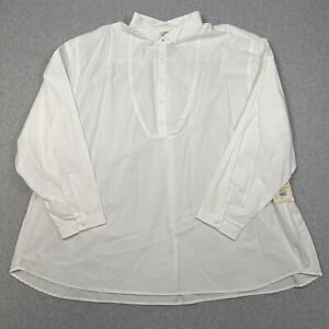 wah maker shirt mens 3xl white long sleeve half button wing tip western NWT
