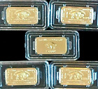 New ListingLot of Five - 1 GRAM 100 MILLLS GOLD BUFFALO BULLION BARS .999 FINE