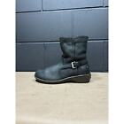UGG Bryce Shearling Boots Womens Sz 7 Insulated Side Zip Leather 1009177 Black