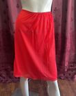 Vintage Red Nylon Lace Elastic Waist Slip Skirt Philmaid Size Medium
