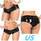 US Women Latex Booty Shorts Low Rise Gothic Hot Pants Bandage Bottoms Underpants