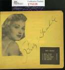 Betty Grable 1940`s Hand Signed Jsa Coa Album Page Autographed Authentic