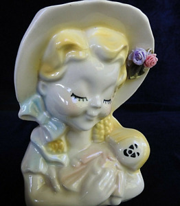 New ListingShawnee USA Pottery 810 Wall Pocket Little Girl With Doll