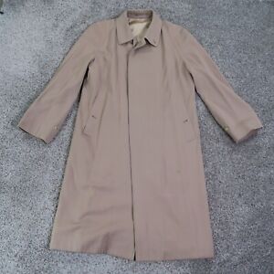 Vintage Burberry London Coat Mens 56L Beige Trench Button Up Overcoat Jacket