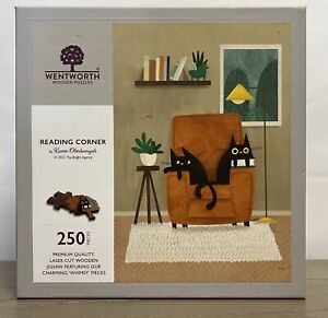 Wentworth READING CORNER 250 Piece Puzzle OOP Obuhanych CATS Plants COMPLETE